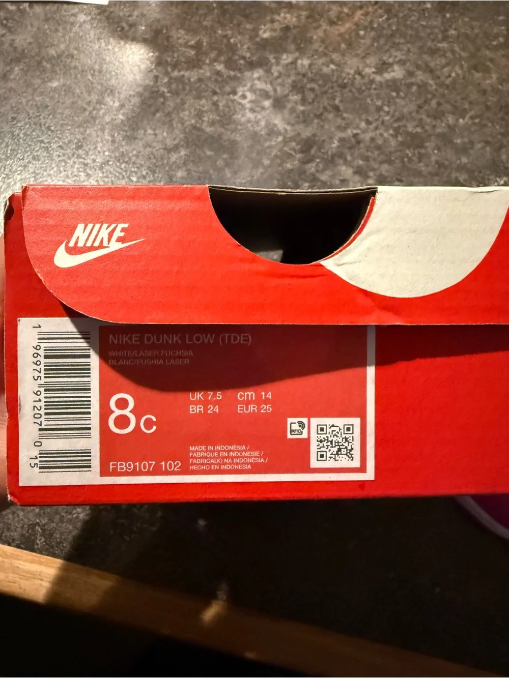Nike Dunk Low Kids Pink and White Low-Top Sneakers